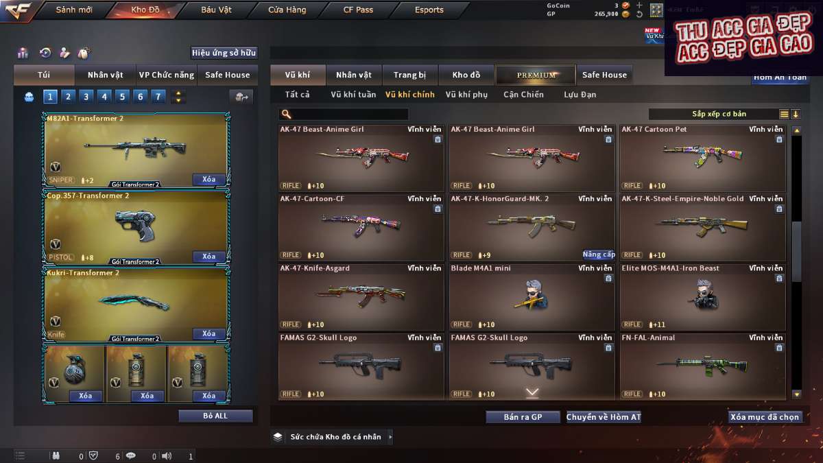 shop acc cf uy tin gia re